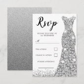 ダイヤモンドスパークルドレス あらゆるシーンにぴったりな 誕生日  ブライダル 出欠カード (正面/裏面)