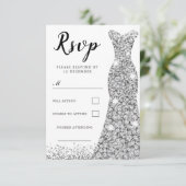 ダイヤモンドスパークルドレス どんなシーンにもぴったり 誕生日 披露宴 出欠カード (スタンド正面)