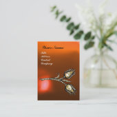 ダイヤモンドチューリップモノグラム、イエローオレンジ瑪瑙 名刺 (スタンド正面)