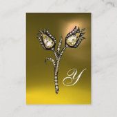 ダイヤモンドチューリップモノグラム、ブルーイエロートパーズ 名刺 (裏面)