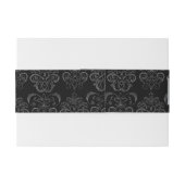 ダイヤモンドチューリップ白黒ダマスリボン 招待状ベリーバンド (裏面例)