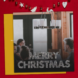 ダイヤモンドチームフォトメリークリスマスビジネスイエロー シーズンカード