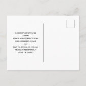 ダイヤモンドティアラ赤ちゃんエレガントシャワー付きピンク色のフローラ インビテーションポストカード (裏面)