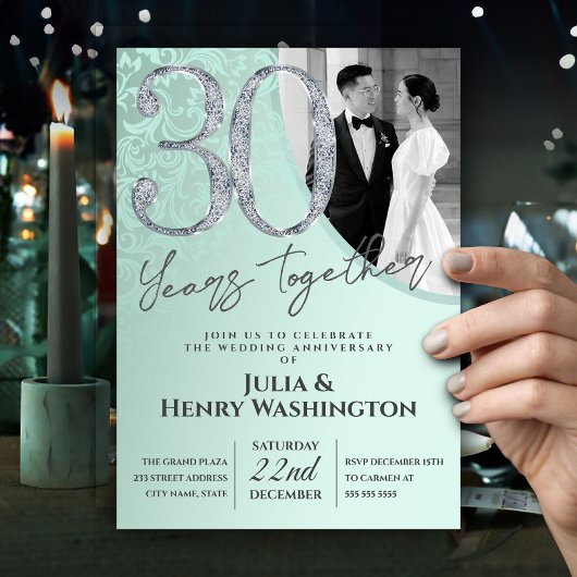 ダイヤモンドテクスチャー 結婚30周年記念 招待状