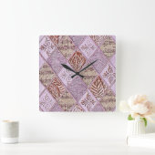 ダイヤモンドデザインズインピンクス スクエア壁時計 (ホーム)