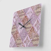 ダイヤモンドデザインズインピンクス スクエア壁時計 (傾斜)