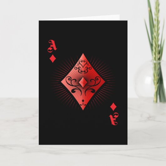 ダイヤモンドトランプのポーカーエースカジノ カード (正面)