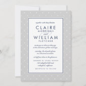 ダイヤモンドドット結婚式招待状 | グレーとネイビー 招待状 (正面)