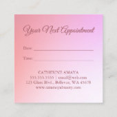 ダイヤモンドドリップス ローズゴールド メイク ヘア アポイントメント スクエア名刺 (裏面)