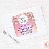 ダイヤモンドドリップバラ金ゴールドバス体製品ラベル スクエアシール (封筒)