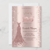 ダイヤモンドドレスバラ金ゴールドグリッターダスト100th 招待状 (正面)