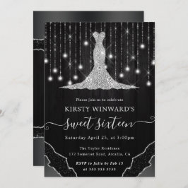 ダイヤモンドドレス&《写真》ぼけ味ストリングライトスウィート16 招待状