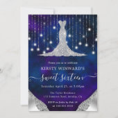 ダイヤモンドドレス&《写真》ぼけ味ストリングライトスウィート16 招待状 (正面)