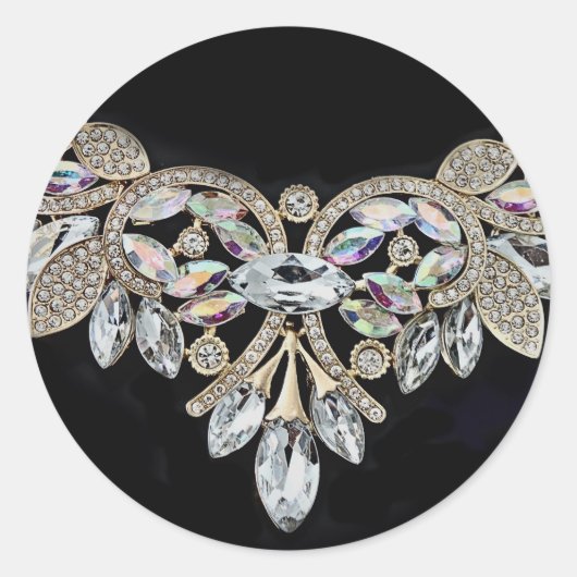 ダイヤモンドネックレスシルバーブラック ラウンドシール (正面)