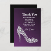 ダイヤモンドハイヒールエレガントグリッターユー サンキューカード (正面/裏面)