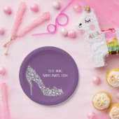 ダイヤモンドハイヒールエレガントグリッター ペーパープレート (パーティー)