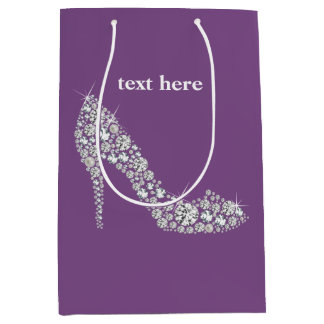 ダイヤモンドハイヒールエレガントグリッター ミディアムペーパーバッグ