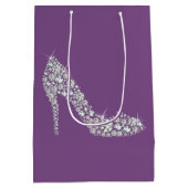 ダイヤモンドハイヒールエレガントグリッター ミディアムペーパーバッグ (裏面)