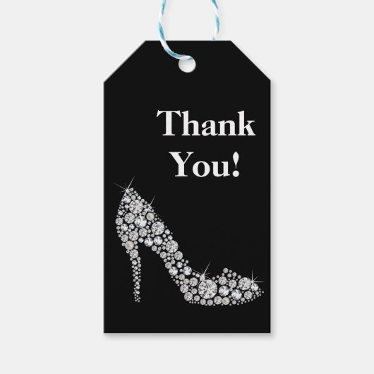 ダイヤモンドハイヒールエレガント感謝していラベル ギフトタグ (正面)