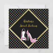 ダイヤモンドハイヒールSWEET SIXTEEN招待状スポット 招待状 (正面)