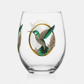 ダイヤモンドハミングバード ステムなしワイングラス (裏面)