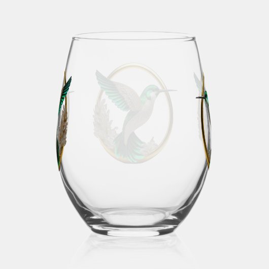 ダイヤモンドハミングバード ステムなしワイングラス (右)