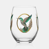 ダイヤモンドハミングバード ステムなしワイングラス (左)