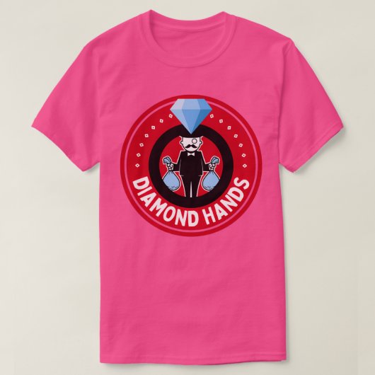 ダイヤモンドハンズレッド Tシャツ (デザイン正面)