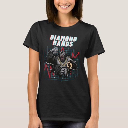 ダイヤモンドハンズ株式市場 Tシャツ (正面)