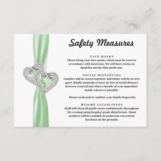 ダイヤモンドハーツ グリーンリボン 安全対策 エンクロージャーカード (正面)