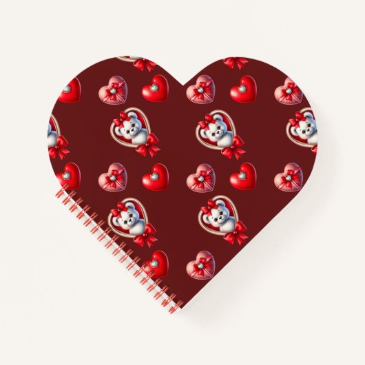 ダイヤモンドハートとテディベア ノートブック (正面)