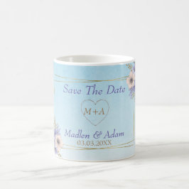 ダイヤモンドハートと金ゴールドフレーム コーヒーマグカップ