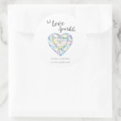 ダイヤモンドハートの水色結婚の愛 ラウンドシール (バッグ)