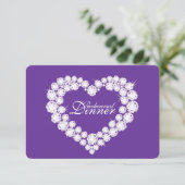 ダイヤモンドハートの結婚式リハーサルディナー招待状 招待状 (スタンド正面)