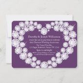 ダイヤモンドハートの結婚式写真60周年パーティ招待状 招待状 (裏面)