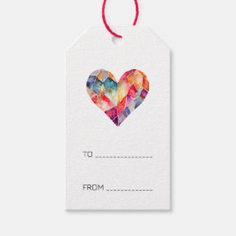 ダイヤモンドハートの色の多い ギフトタグ