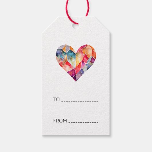ダイヤモンドハートの色の多い ギフトタグ (正面)