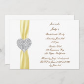 ダイヤモンドハートイエローバチェロレッテ招待状 招待状 (正面/裏面)