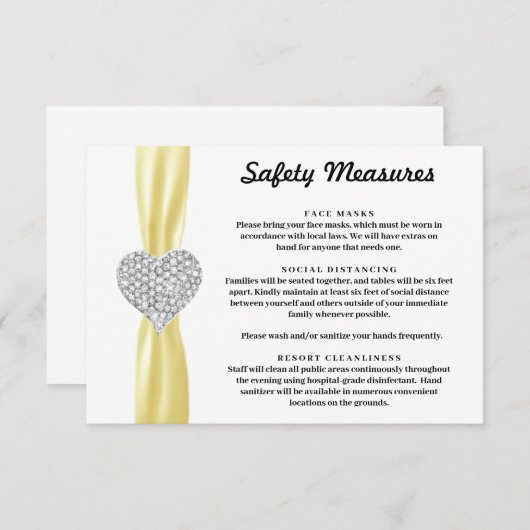 ダイヤモンドハートイエローリボン安全対策 エンクロージャーカード (正面/裏面)