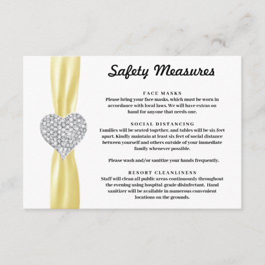 ダイヤモンドハートイエローリボン安全対策 エンクロージャーカード (正面)