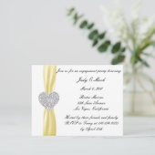 ダイヤモンドハートイエロー婚約パーティ招待状 招待状 (スタンド正面)