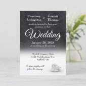 ダイヤモンドハートエレガンスブラック&ホワイト結婚ズ 招待状 (スタンド正面)