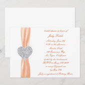 ダイヤモンドハートオレンジウェディング ブライダルシャワー招待状 招待状 (正面/裏面)