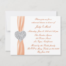 ダイヤモンドハートオレンジリハーサルディナー招待状 招待状