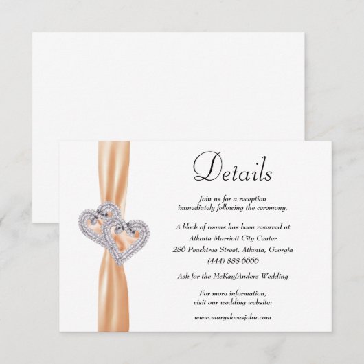 ダイヤモンドハートオレンジリ結婚ボン詳細 エンクロージャーカード (正面/裏面)