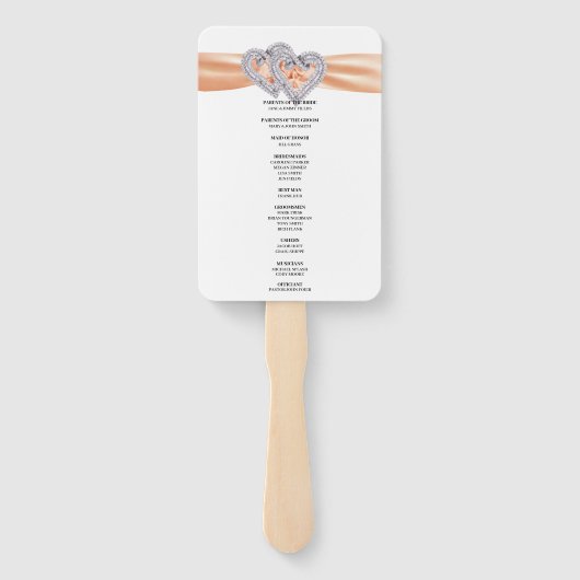 ダイヤモンドハートオレンジ結婚式 プログラムファン ハンドファン (裏面)