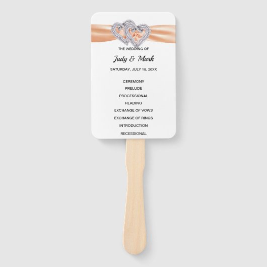 ダイヤモンドハートオレンジ結婚式 プログラムファン ハンドファン (正面)