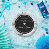 ダイヤモンドハートオンマーブル ペーパープレート (パーティー)