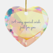 ダイヤモンドハートカスタマイズ可能セラミックオーナメント セラミックオーナメント (裏面)