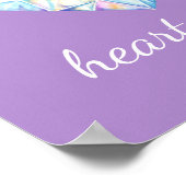 ダイヤモンドハートシャインスローガンパープルアートポスター ポスター (角)